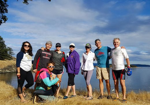 Outdoor Odysseys kayaking group photo on bluff