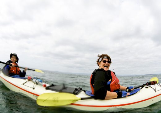 Sea kayakers on 3-Day Wine tour